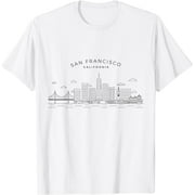 San Francisco Skyline Golden Gate Bridge California Gift T-Shirt