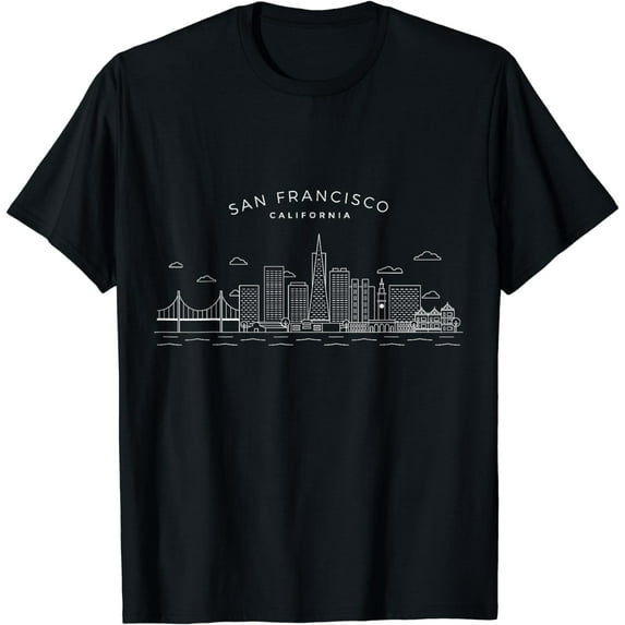 San Francisco Skyline Golden Gate Bridge California Gift T-Shirt