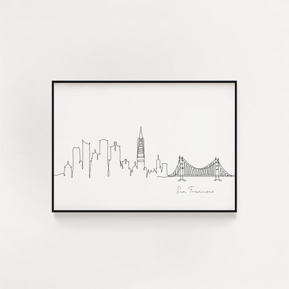 San Francisco Skyline Line Art Unframed Paper Print