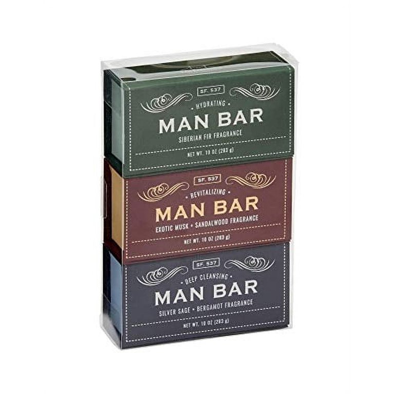  San Francisco Soap Co Man Bar 3-Piece Gift Set - No Harmful  Chemicals - Good for All Skin Types - Made in the USA : Beauty & Personal  Care