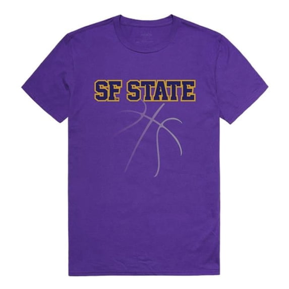 San Francisco State University Basketball T-Shirt, Purple 3 - Medium