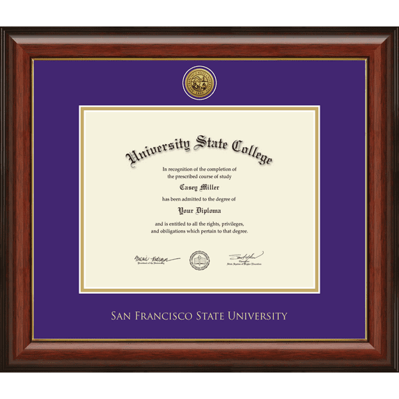 San Francisco State University Diploma Frame, Document Size 11" x 8.5"