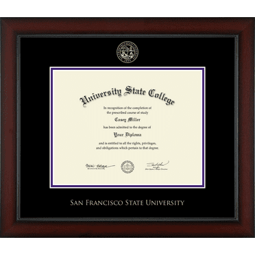 San Francisco State University Diploma Frame, Document Size 11" x 8.5"