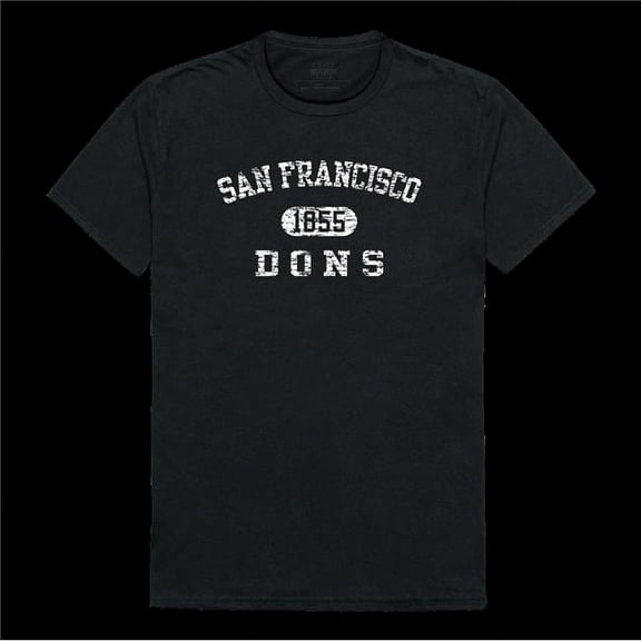 San Francisco State University Dons Distressed Arch College T-Shirt, Black - Extra Large