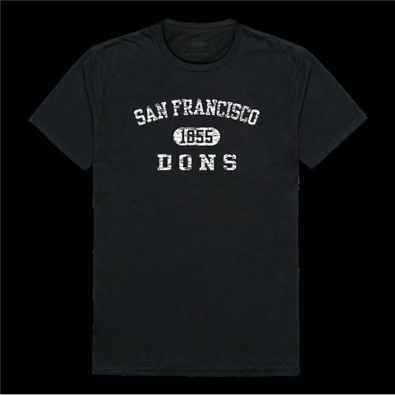 San Francisco State University Dons Distressed Arch College T-Shirt, Black - Medium