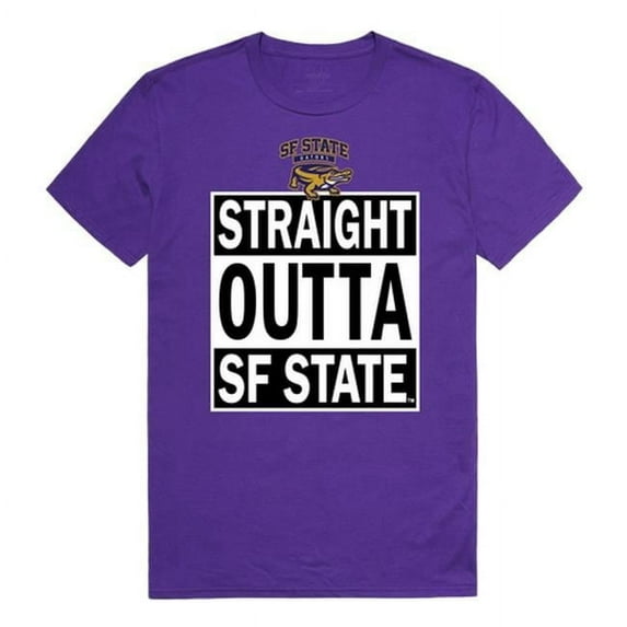 San Francisco State University Men Straight Outta T-Shirt, Purple - Medium