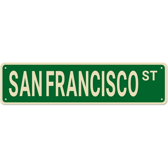 San Francisco Street Signs, San Franciscog Decor San Francisco Sign, Wall Decor For HomeDrivewayMan CaveBar, Quality Metal Tin Signs Wall Art16X6 Inch