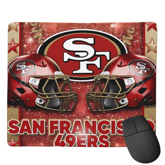 San_Francisco Team Anti-Slip Rubber Mouse Pad 7x9in Precision Lock Edge Mouse Pad American Football Theme Game Mouse Pad Fan Gift Smooth Operation