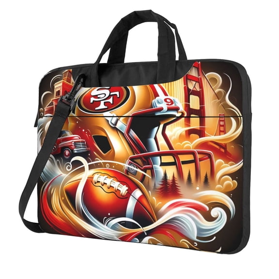 San_Francisco Team Customized Ultra-Thin Portable Single-Shoulder Laptop Bag 14in/15.6in Shockproof Soft Lining Double Zipper Computer Bag Three-Layer Storage Space