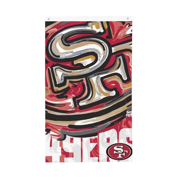 San_Francisco Team Double Sided Flag 3x5ft Garden Hanging Flag Match Support Flag American Football Fan Home Decor Flag Football Fan Gift