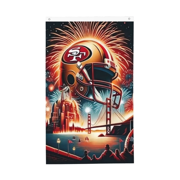 San_Francisco Team Double Sided Flag 3x5ft Garden Hanging Flag Match Support Flag American Football Fan Home Decor Flag Football Fan Gift