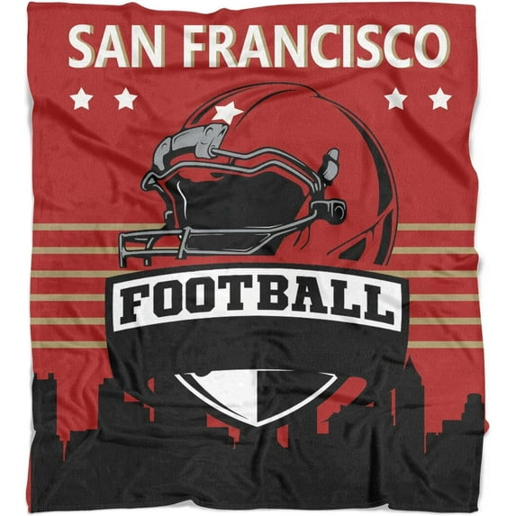 San Francisco Throw Blanket Gift for Men Women, Flannel San Francisco Blanket for Sofa Bed Sofa Living Room Chair,Football Team Throw Blanket 50X60 Inches.