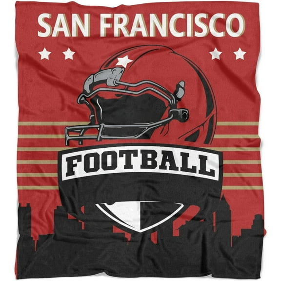 San Francisco Throw Blanket Gift for Men Women, Flannel San Francisco Blanket for Sofa Bed Sofa Living Room Chair,Football Team Throw Blanket 50X60 Inches.