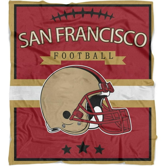 San Francisco Throw Blanket Gift for Men Women,Blanket for Sofa Bed Sofa Living Room Chair,Football Team Throw Blanket 50X60 Inches.