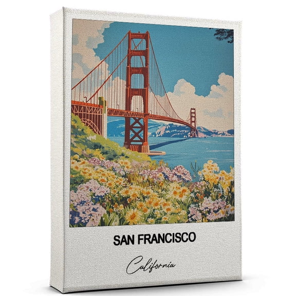 San Francisco Travel Art Canvas Modern Wall Art Inspired by California Canvas Great Gift for Travel Lovers Ready to Hang