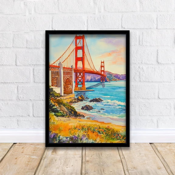 San Francisco Travel Print California Wall Art Golden Gate Bridge Skyline Decor Gift For Usa Lovers And Fans Of Iconic American City