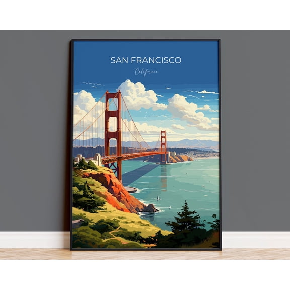 San Francisco Travel Print, Travel Poster of San Francisco, California, San Francisco Art Lovers Gift, USA Gift, Wall Art Print, 16x24 UNFRAMED