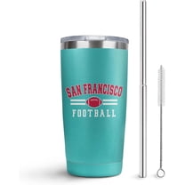 San Francisco Tumbler with Lids and Straws Insulated Stainless Steel Cup Travel Coffee Mug Football Gifts 20 Oz