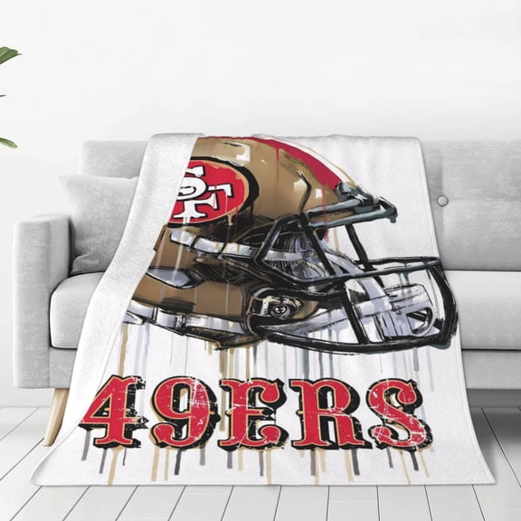 San_Francisco Ultra Soft Flannel Blanket 40"x 30" 50"x 40" 60"x 50" 80"x 60" Suitable for Sofa Bed, Office, Four Seasons Warm Plush Blanket, Home Decor Football Team Fan Gift Blanket