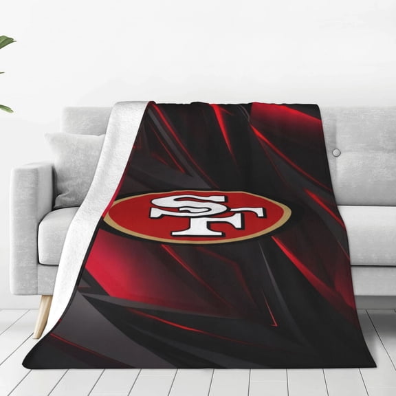 San_Francisco Ultra Soft Flannel Blanket 40"x 30" 50"x 40" 60"x 50" 80"x 60" Suitable for Sofa Bed, Office, Four Seasons Warm Plush Blanket, Home Decor Football Team Fan Gift Blanket