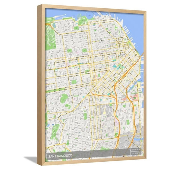 San Francisco, United States of America Map, Framed Art Print Wall Art Sold by Art.Com