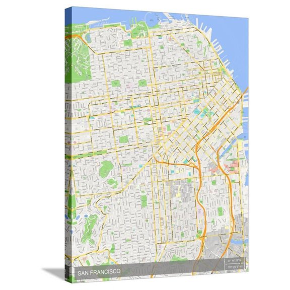 San Francisco, United States of America Map, Stretched Canvas Wall Art Sold by Art.Com