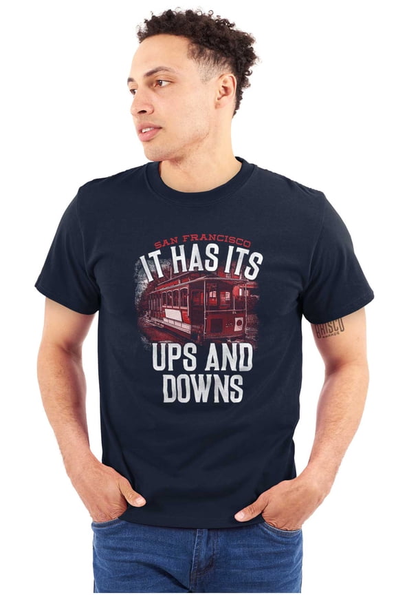 San Francisco Ups Downs Trolley CA Plus Size Crewneck Graphic Tee Shirt Brisco Brands 2X