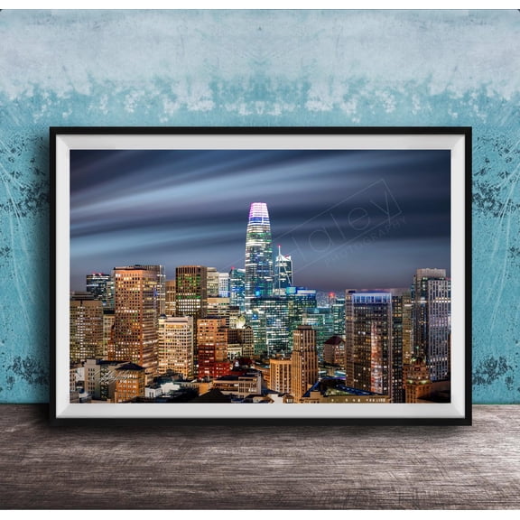 San Francisco Urban Sunset Poster For Modern Skyline Home Decor