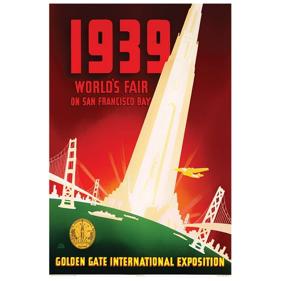 San Francisco Worlds Fair 1939 - Vintage Travel Poster (8x12Inches(US/CANonly))