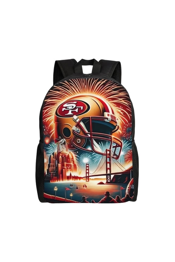 San_Francisco Youth Large Capacity Backpack Multifunctional Travel Backpack Waterproof Schoolbag Laptop Bag Men and Women Sports Backpack American Football Fan Gift