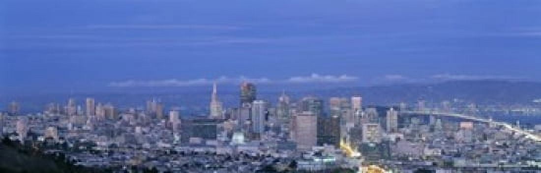 San Francisco cityscape Upper Market California Canvas Art - Panoramic Images (18 x 6)
