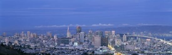 San Francisco cityscape Upper Market California Canvas Art - Panoramic Images (36 x 12)