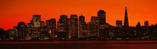 San Franscisco CA Canvas Art - Panoramic Images (36 x 12)
