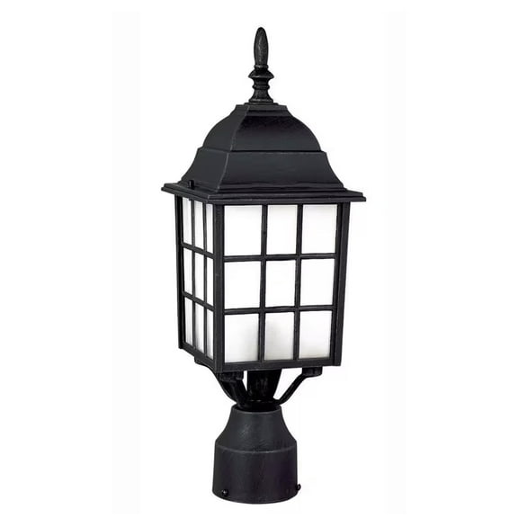 San Gabriel 1-Light Black Outdoor Lamp Post Light Fixture with Frosted Glass