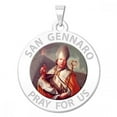 thumbnail image 1 of San Gennaro Religious Medal Color - 3/4 inch Size of a Nickel - Sterling Silver, 1 of 2