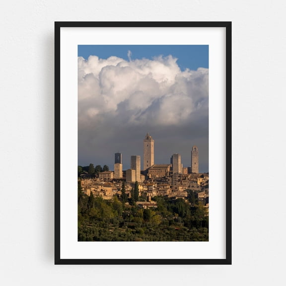 San Gimignano - Italian Hill Town in Tuscany 1 - Tuscany Italy Photography Black Framed Wall Art Print 20 x 30 inches
