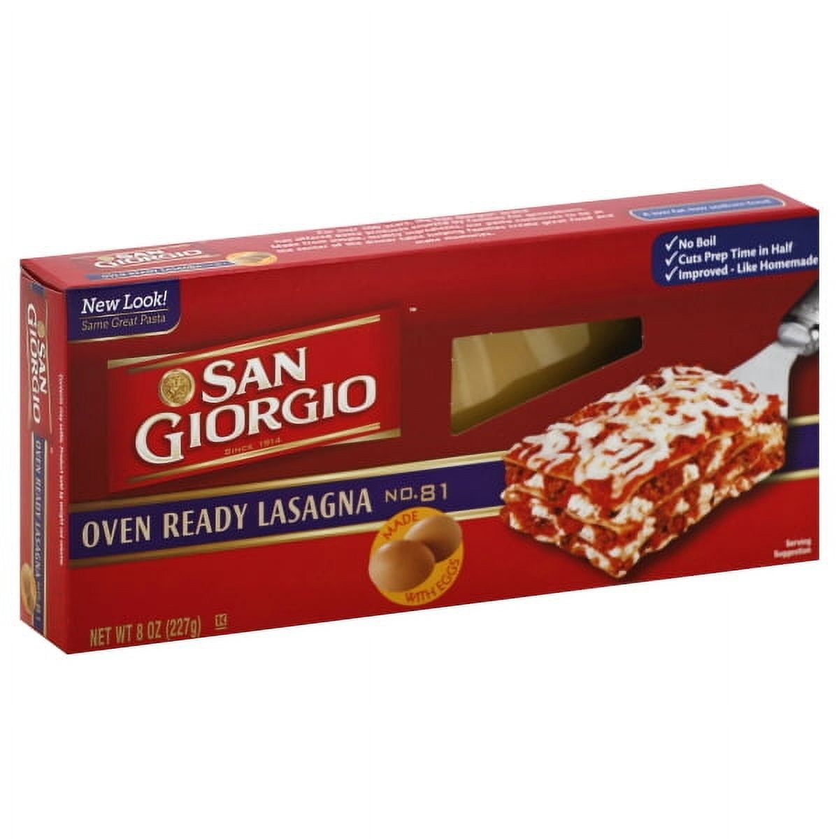 San Giorgio 8 oz Oven Ready Lasagna Pasta