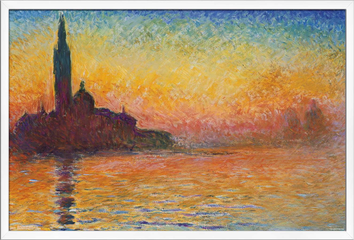 San Giorgio Maggiore At Dusk by Caude Monet Wall Poster, 22.375" x 34", Framed