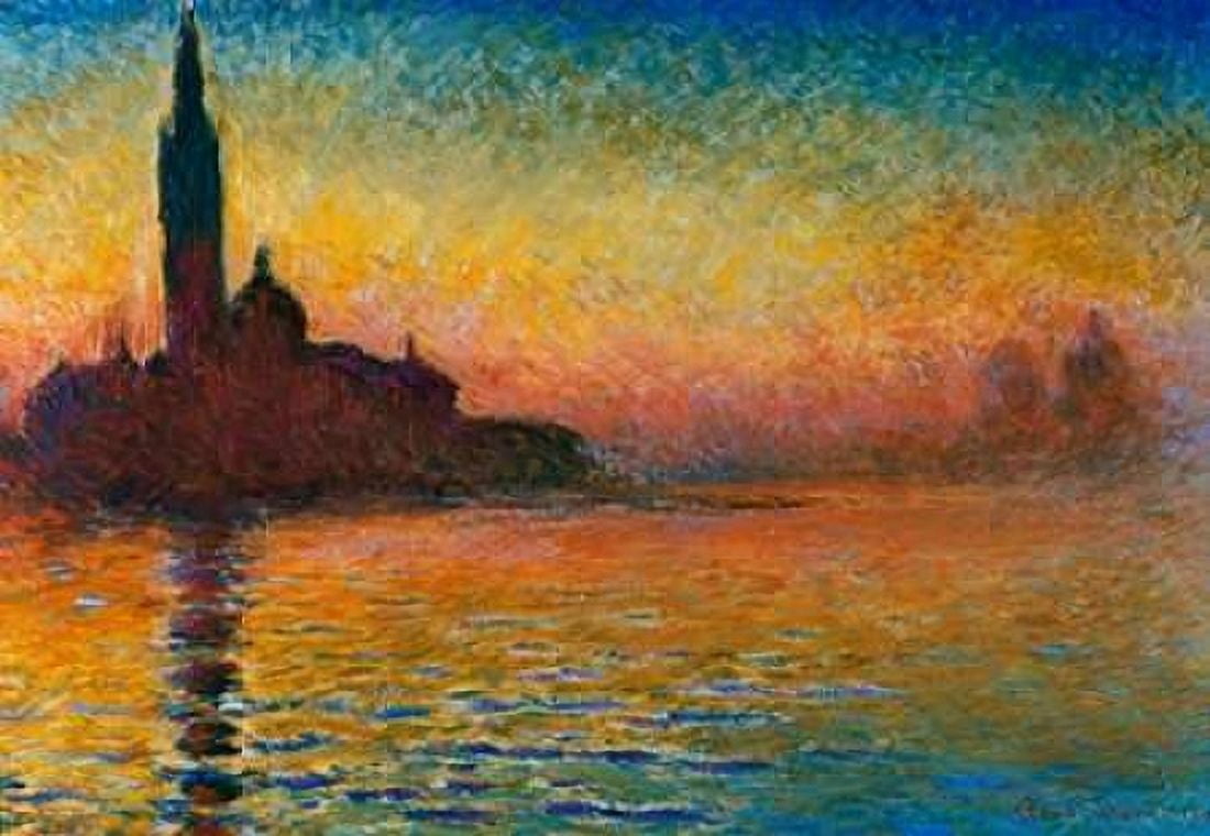 San Giorgio Maggiore Canvas Art - Claude Monet (20 x 28)