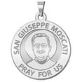 thumbnail image 1 of San Giuseppe Moscati Religious Medal - 2/3 Inch Size of Dime, Solid 14K White Gold, 1 of 2