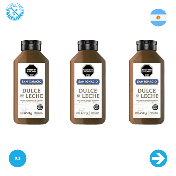 San Ignacio - reduced fat dietary dulce de leche - 450gr - x3 units