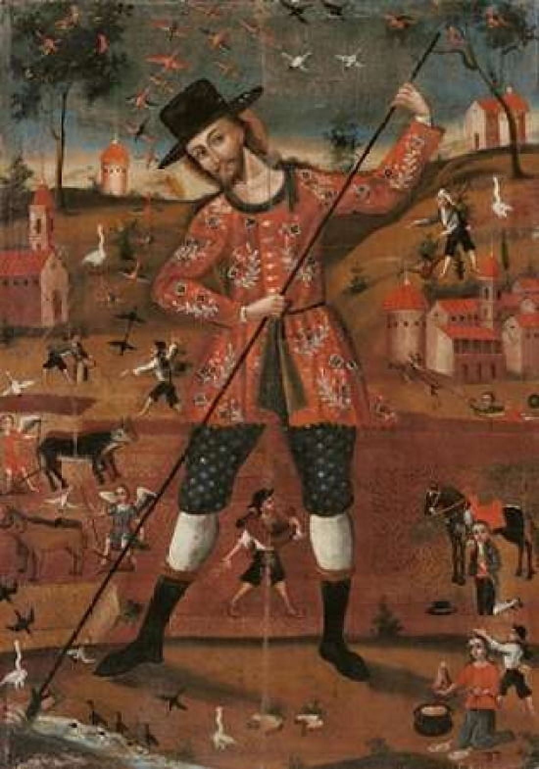San Isidro Labrador Canvas Art - Unknown (20 x 28)