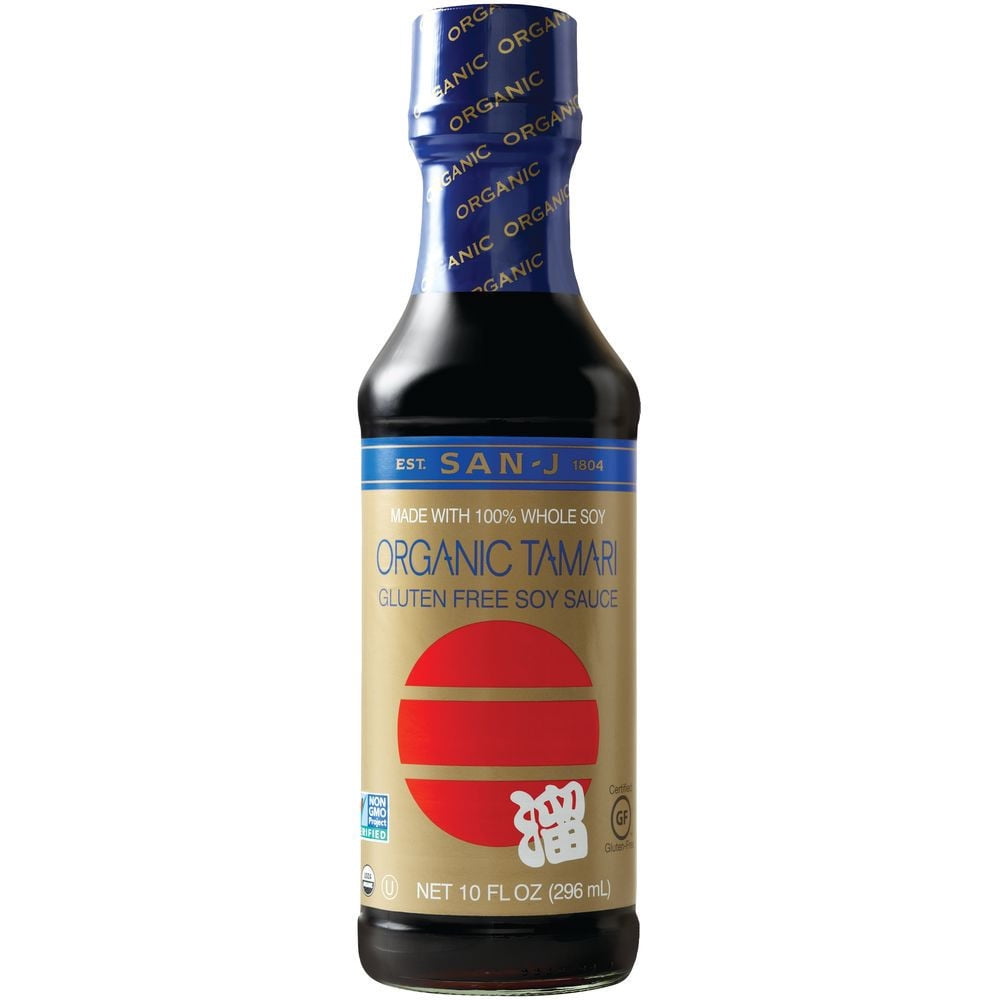 San-J Naturally Brewed Premium Soy Sauce Tamari, 10 fl oz - Gerbes
