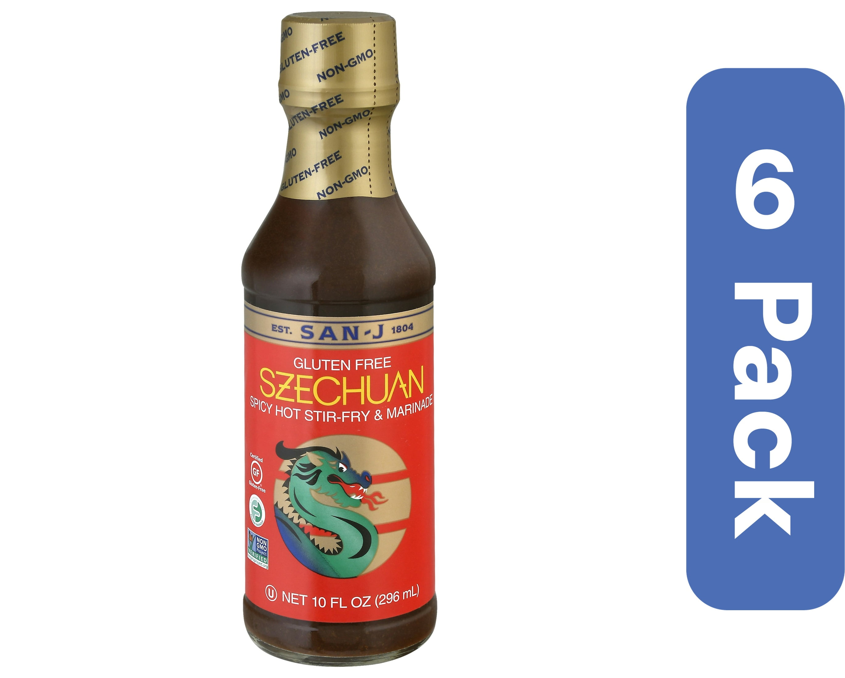 San J Szechuan Hot & Spicy Sauce Gluten-Free 10 oz (Pack Of 6)