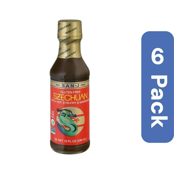 San J Szechuan Hot & Spicy Sauce Gluten-Free 10 oz (Pack Of 6)
