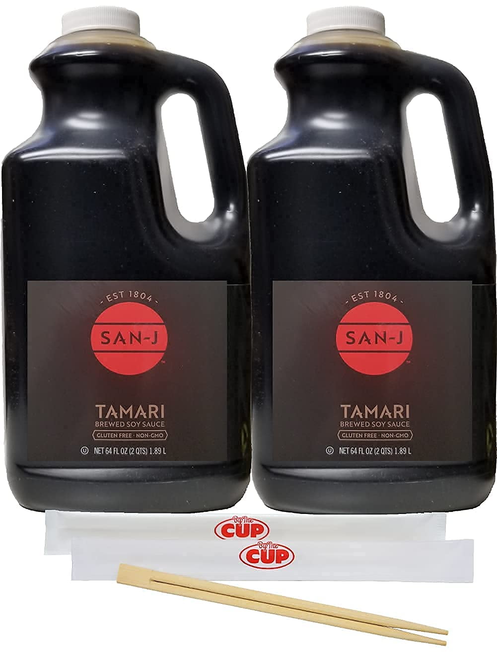 SanJ Tamari Brewed Soy Sauce, GlutenFree, NonGMO, 64 fl oz (Pack of