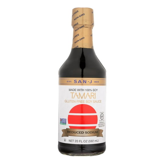 Tamari Soy Sauce - Reduced Sodium - Case of 6 - 20 Fl oz.