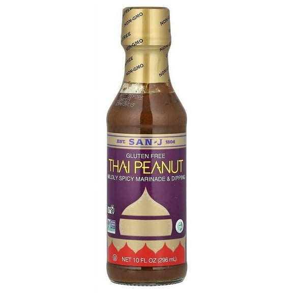 San-J Thai Peanut Mildly Spicy - 10 fl oz Pack of 2