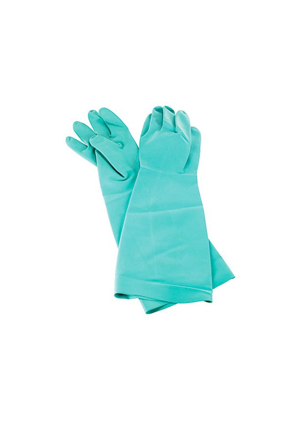 21 in. Long Nitrile Dishwashing Gloves - Medium/Green (1-Pair)