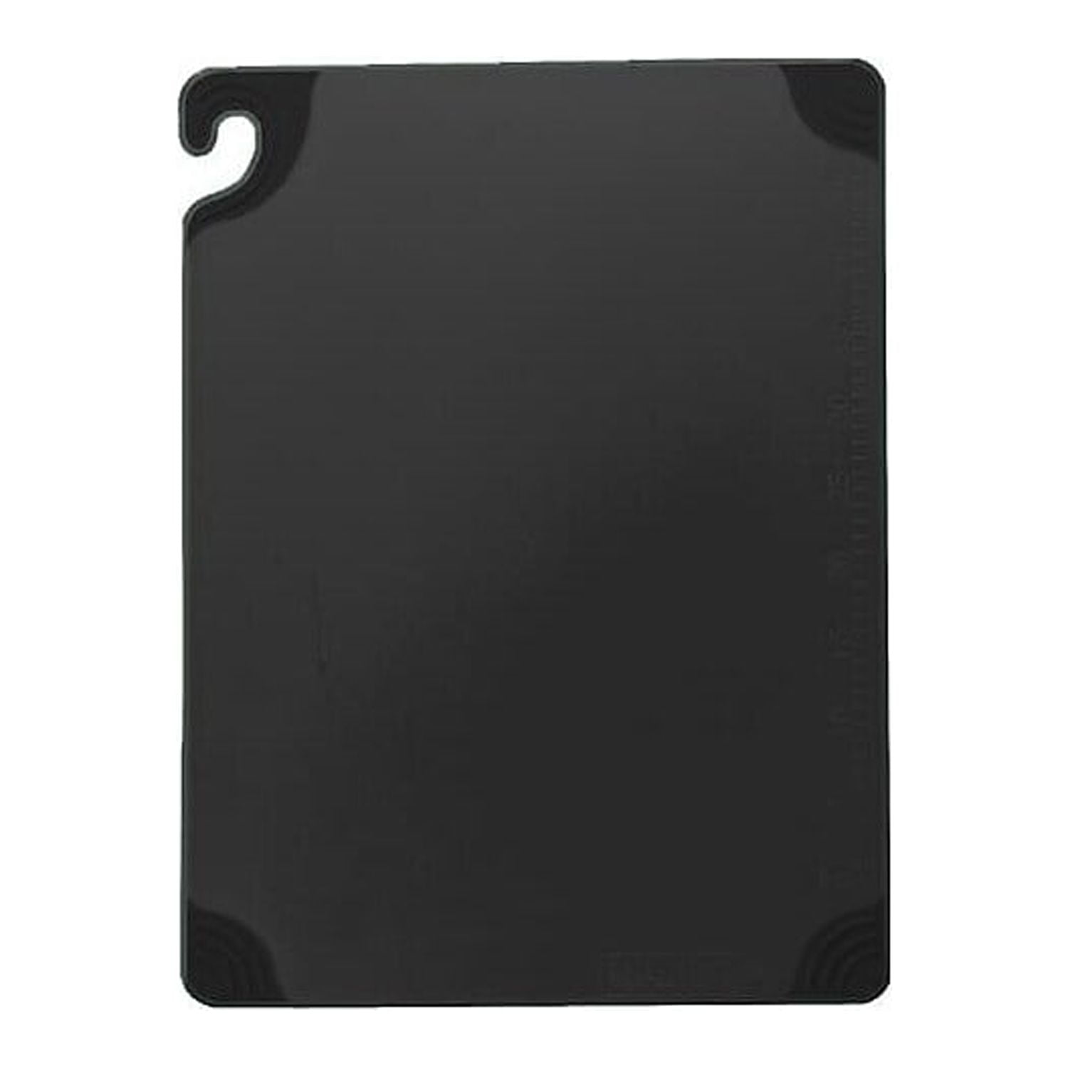 Black Plastic Rectangular Cutting Board with Safety Hook